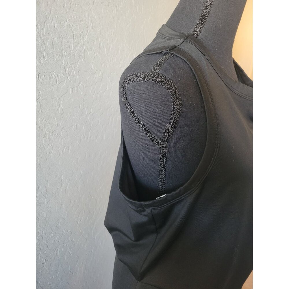 Lulu's Sleeveless Black Knee Length Dress Size XL Wedding Party Office Wear - Picture 3 of 9